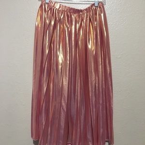 Rose gold midi skirt